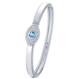 14K White Gold 0.68ctw Diamond Life In Color Bangle