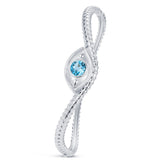 14K White Gold 0.80ctw Diamond Life In Color Bangle