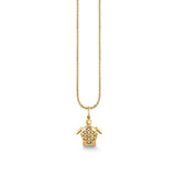 14K Yellow Gold 0.05ctw Diamond Pendant Necklace