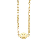 14K Yellow Gold  Evil Eye Pendant Necklace