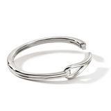 Sterling Silver Surf Hinged Bangle
