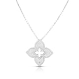 18K White Gold 0.06ctw Diamond Pendant Necklace