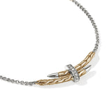 14K Yellow Gold 0.06ctw Diamond Rolo Chain Necklace