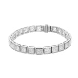 18K White Gold 14.30ctw Diamond Bead Bracelet