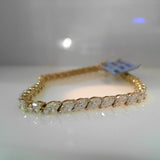 18K Yellow Gold 5.93ctw Diamond Tennis Bracelet