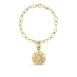 18K Yellow Gold 0.30ctw Diamond Charm Bracelet