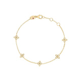18K Yellow Gold 0.18ctw Diamond Station Bracelet