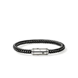 Sterling Silver 6mm Blue Rubber Bracelet