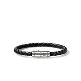 Sterling Silver, Back Leather Cord Bracelet
