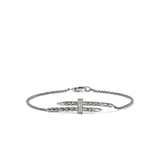 Spear Sterling Silver 0.08ctw Diamond Chain Necklace