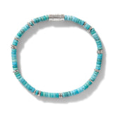 Heishi Bracelet, Sterling Silver, Hardstones, 4MM