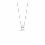 18K White Gold 0.06ctw Diamond "B"  Pendant Necklace