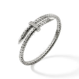 Sterling Silver Silver 0.16ctw Diamond Bangle