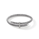 Sterling Silver Silver 0.16ctw Diamond Bangle