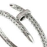Sterling Silver Silver 0.16ctw Diamond Bangle