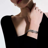 Sterling Silver Silver 0.16ctw Diamond Bangle