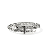 Sterling Silver Spear Flex Cuff, Gemstones, 5.5MM Bangle