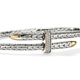 Sterling Silver Two-Tone 0.16ctw Diamond Flex Bracelet