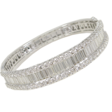 18K White Gold 15.42ctw Diamond Bangle