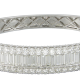 18K White Gold 12.88ctw Diamond Bangle