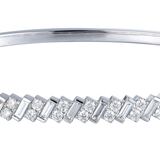 18K White Gold 2.10ctw Diamond Bangle Bracelet