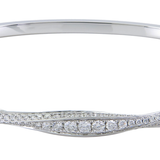 18K White Gold 1.20ctw Diamond Bangle Bracelet