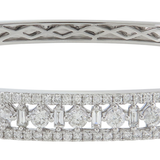 18K White Gold 3.25ctw Diamond Bangle