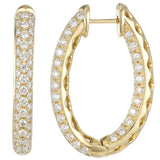 18K Yellow Gold 3.10ctw Hoops Earrings