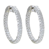 18K White Gold 3.75ctw Hoops Earrings