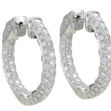 18K White Gold 2.40ctw Hoops Earrings