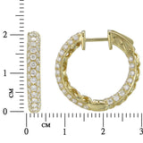 18K Yellow Gold 2.10ctw Hoops Earrings