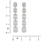 18K White Gold 3.00ctw Jacket Earrings