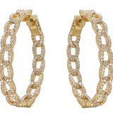 18K Yellow Gold 3.50ctw Hoops Earrings