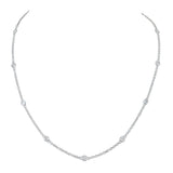 18K White Gold 1.01ctw Diamond Wrap Necklace