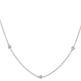 18K White Gold 0.47ctw Diamond Chain Necklace