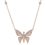 18K Rose Gold 1.55ctw Diamond Charm Necklace