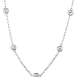18K White Gold 0.38ctw Diamond Chain Necklace