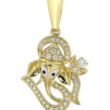 18K Yellow Gold 0.30ctw Diamond Pendant Ring
