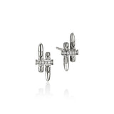 Sterling Silver  0.12ctw Diamond Studs Earrings