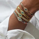 14K Yellow Gold 0.68ctw Diamond Life In Color Bangle