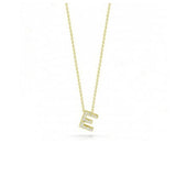 18K Yellow Gold 0.06ctw Diamond "E" Pendant Necklace