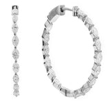 18K White Gold 5.69ctw Hoops Earrings