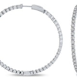 18K White Gold 7.00ctw Hoops Earrings