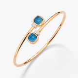 18K Two-Tone 0.02ctw Diamond Bangle