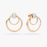 18K Rose Gold 0.98ctw Diamond Hoops Earrings