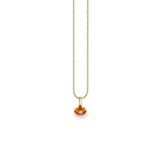 14K Yellow Gold 0.47ctw Diamond Tiny Carved Stone Bezel Protective Eye Charm