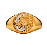 18K Yellow Gold ctw Diamond Right Hand Ring