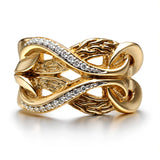 18K Yellow Gold 0.09ctw Diamond Right Hand Ring
