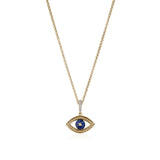 14K Yellow Gold 0.06ctw Diamond Evil Eye Pendant