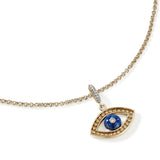 14K Yellow Gold 0.06ctw Diamond Evil Eye Pendant
